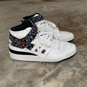 Adidas Forum Mid Sneakers Snakeskin Black and White